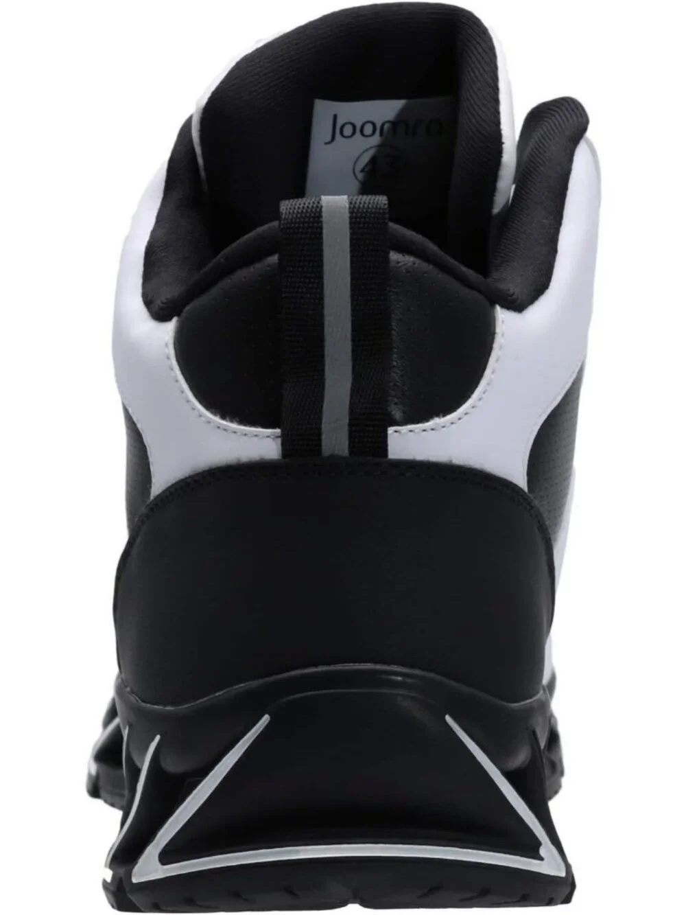 Joomra Men's White2 Rubber Leather High Top Athletic Inspired Lace Up Sneaker